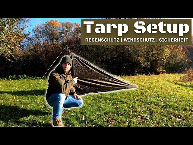 3x3m Tarp Setup KOMPLETT geschlossen - Regenschutz, Windschutz und mehr Sicherheitsgefühl | survyve