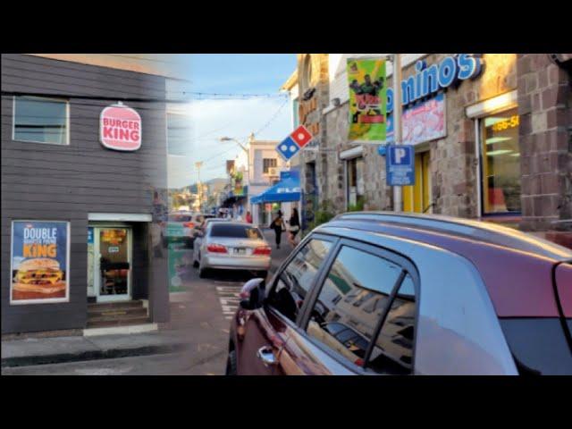 Friday afternoon walk down town Basseterre, St kitts , Visiting stores, Forth Street, Bay front