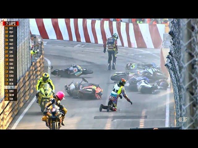 HORRIFIC CRASH MULTIPLE PILE UP MACAU GP 2019 MOTORCYCLE CHAMPIONSHIP