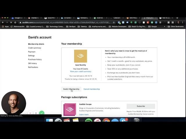 How to upgrade audible membership by David R Esau