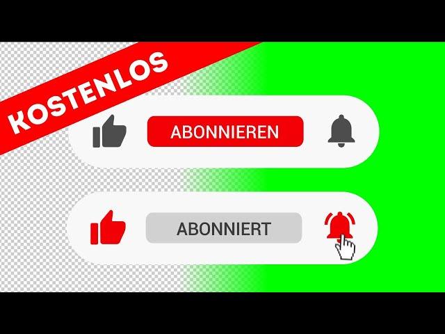 Abonnieren button animation GreenScreen, transparenter Download Kostenlos