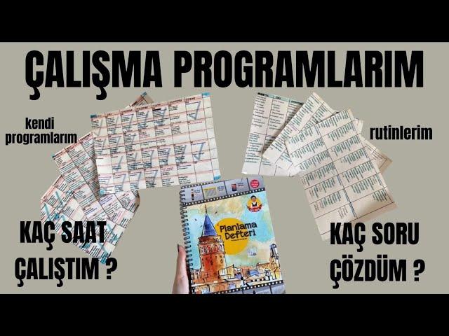 ÇALIŞMA PROGRAMLARIM | Kaç Saat Çalıştım? Kaç Soru Çözdüm? Sınav Senemdeki Programlarım #yks