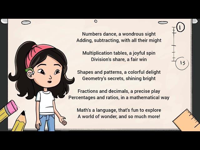 Math day poem for school competition | National Mathematics Day | Kids song @elearningtv07