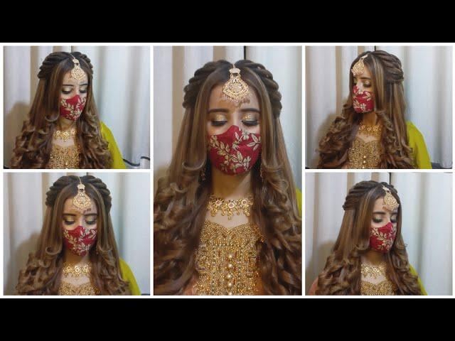 Wedding hairstyle for long hair | easy hairstyle for engagement | bridal simple open hairstyle |