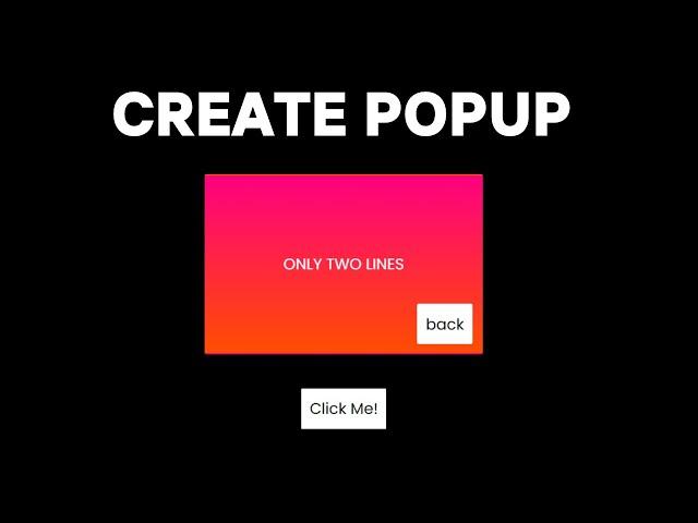 Create a Popup With Just 2 LINES Of Code (No Libraries Needed)