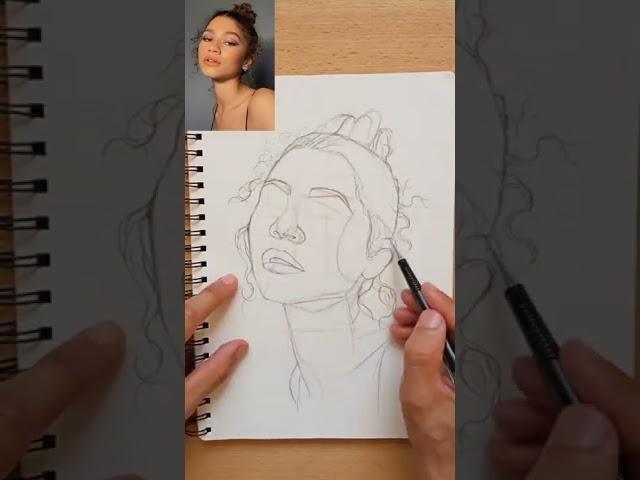 Portrait basics study using Loomis method -zendaya