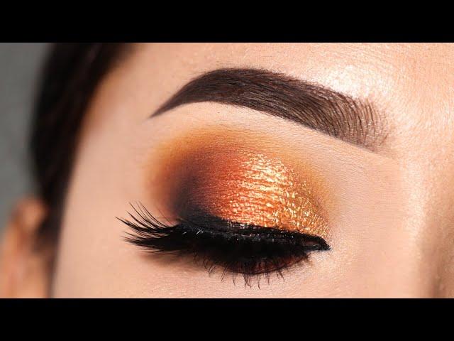 Smokey orange Eye Makeup Tutorial || Easy and Simple Eye Makeup for beginner|| Shilpa