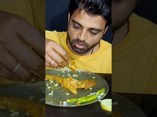 EATING SPICY CHICKEN LEG FRY || Hummus With Green Chilli