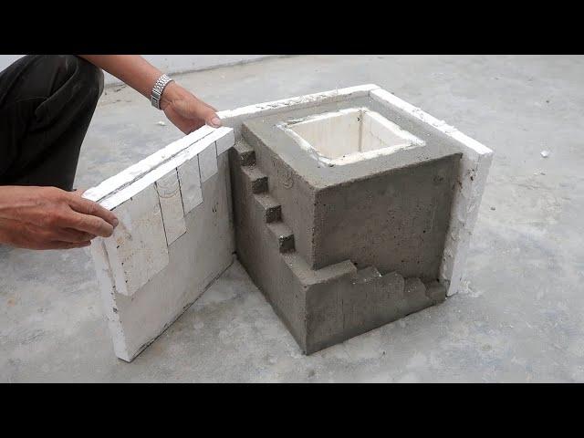 Handmade Cement Ideas - Casting a Concrete Planter Pot From Styrofoam And Cement for Beginners