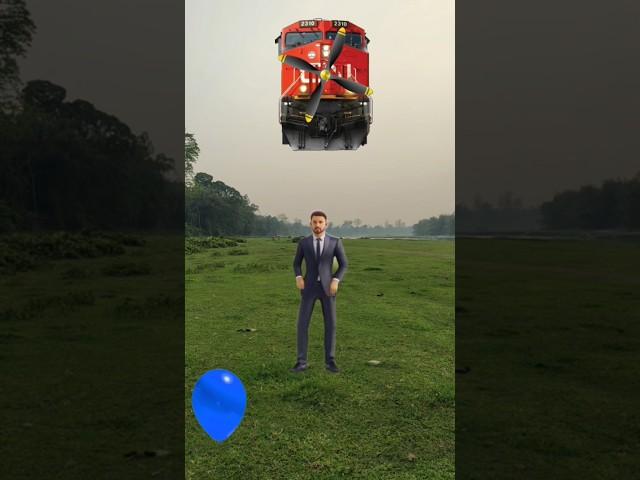 I Shoot on b balloon  to part 5 Aeroplane, helicopter, train, rocket #shorts