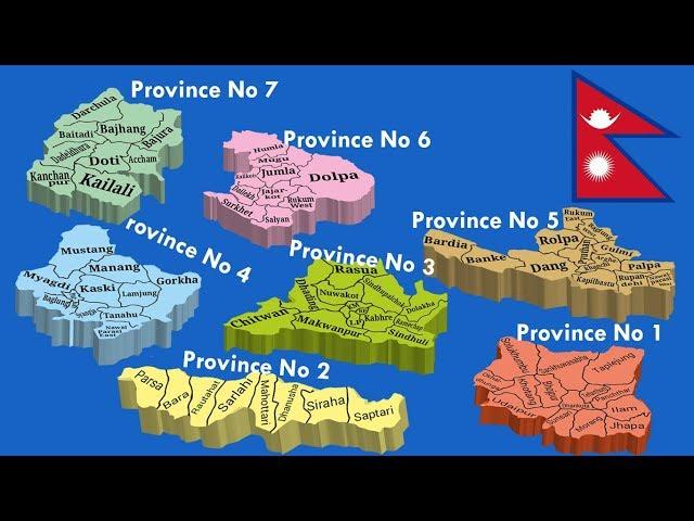 7 state map of Nepal 3D Separate  Separate Full HD