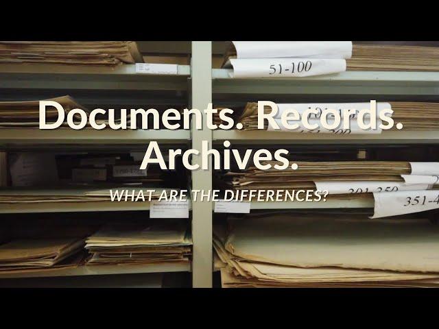 Off The Record Episode 1: Documents, Records, Archives