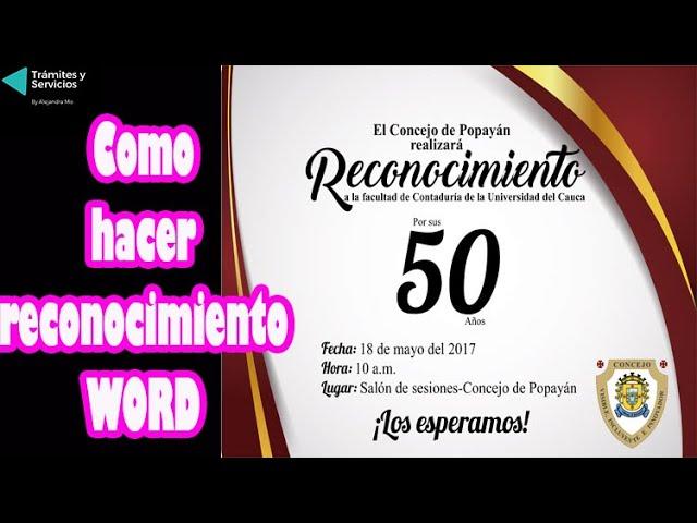 como hacer un reconocimiento en word