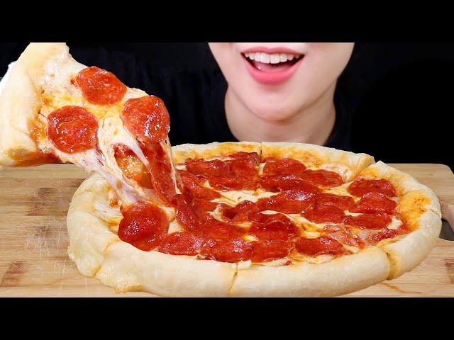 Pepperoni Pizza *homemade* Cooking and Eating Mukbang ASMR