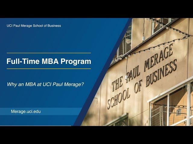 Why an MBA | UCI Paul Merage School of Business