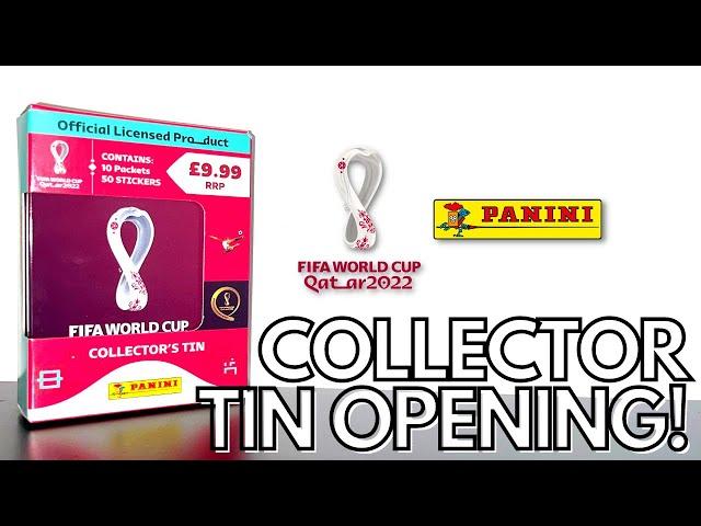 NEW STICKER COLLECTOR TIN OPENING! | PANINI FIFA WORLD CUP 2022 QATAR STICKERS! | 10 PACK OPENING!