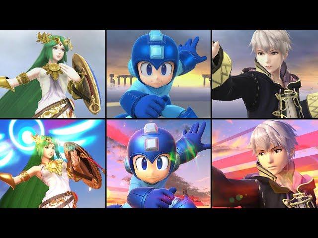 Victory Pose Comparison - Smash 4 Veterans (Sm4sh, Ultimate)