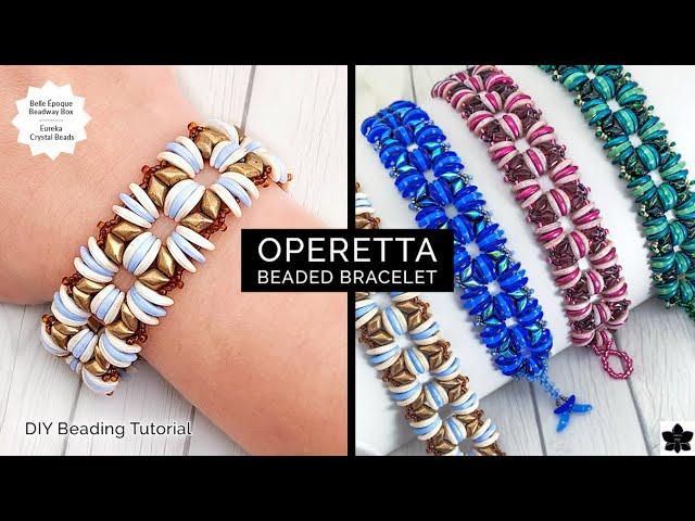 Operetta Beaded Bracelet Tutorial w/ Crescent, GemDuo Beads!