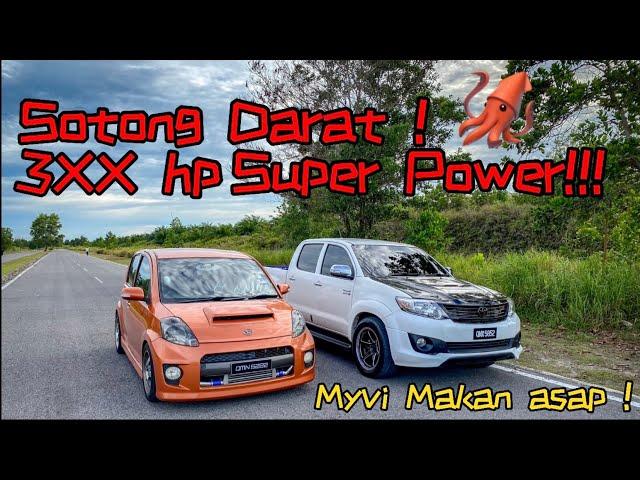 Toyota hilux 3.0L alpha tech vs Myvi turbo (episode.22)