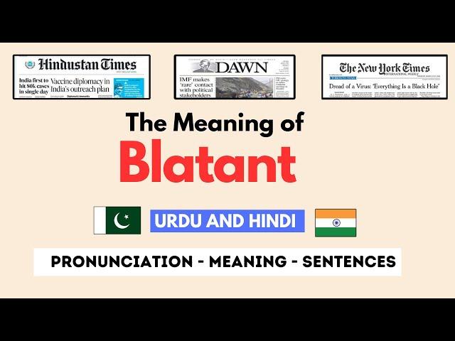 Meaning of Blatant | Learn English Vocabulary Words | Vocabulary Vault