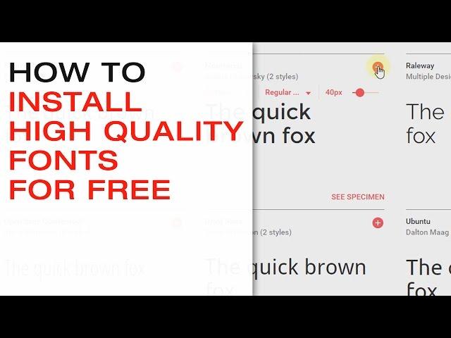  Install High Quality Fonts for Free