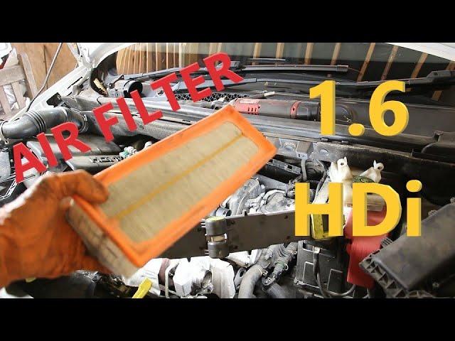 How To: AIR FILTER change, removal, replacement 1.6 HDi Peugeot Citroen