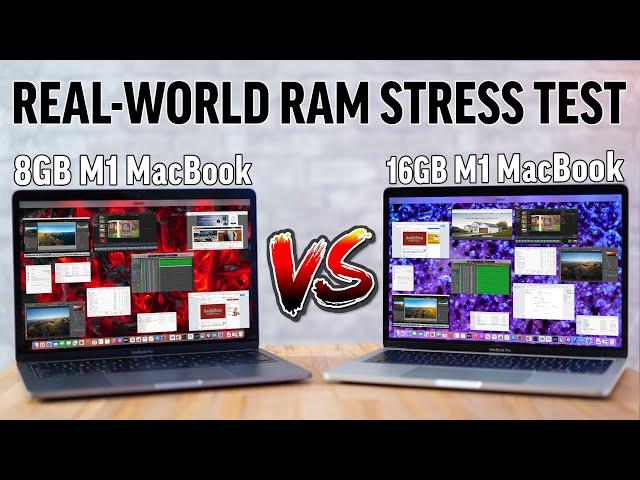 Apple M1 Macs 8GB vs 16GB RAM - Multitasking STRESS Test