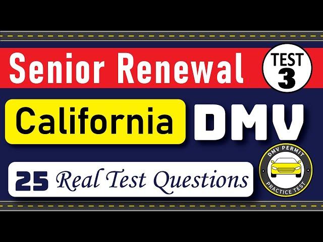 California DMV Written Test 2024 | DMV Senior Written Test 2024 | DMV Renewal For Seniors | Test 3