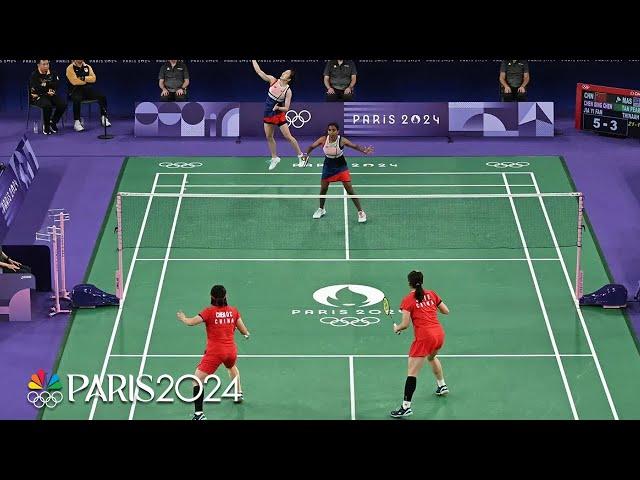 UNBELIEVABLE! China, Malaysia play a 100-plus shot rally in badminton | Paris Olympics | NBC Sports