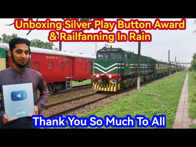 Youtube Creator Awards For Pakistan Trainz | Silver Play Button Unboxing & Railfanning In Rain