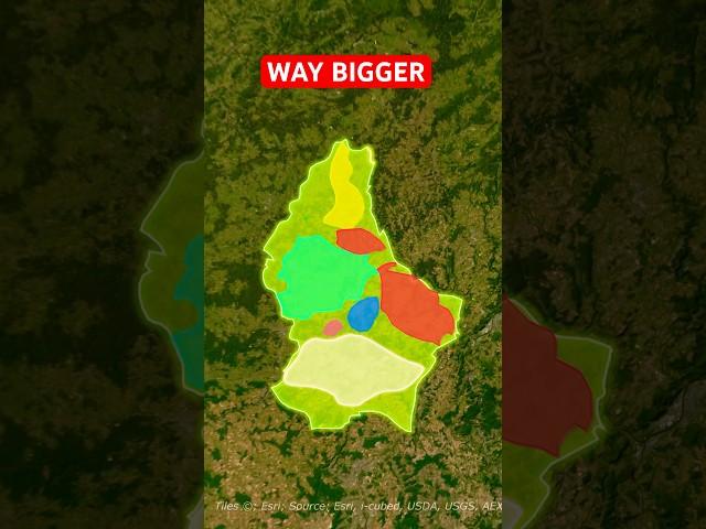 Luxembourg Is Bigger Than You Think...  #shorts #maps #luxembourg #facts #europe #countries #mapper