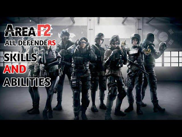 Area F2 - ALL DEFENDERS SKILLS AND ABILITIES (Rainbow six siege) || 1080p/60fps || Android gameplay