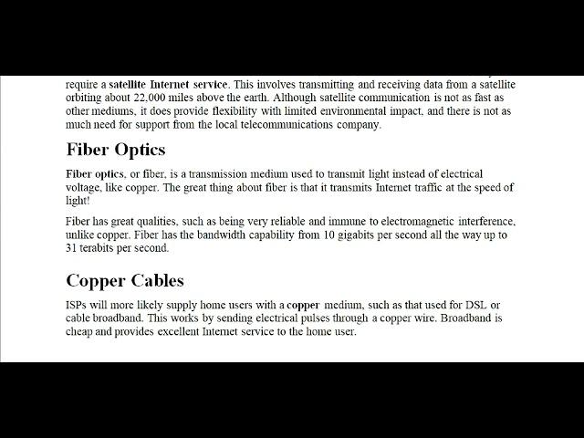 Internet Service Provider like Satellites Fiber Optics Copper Cables | Samidul Tech