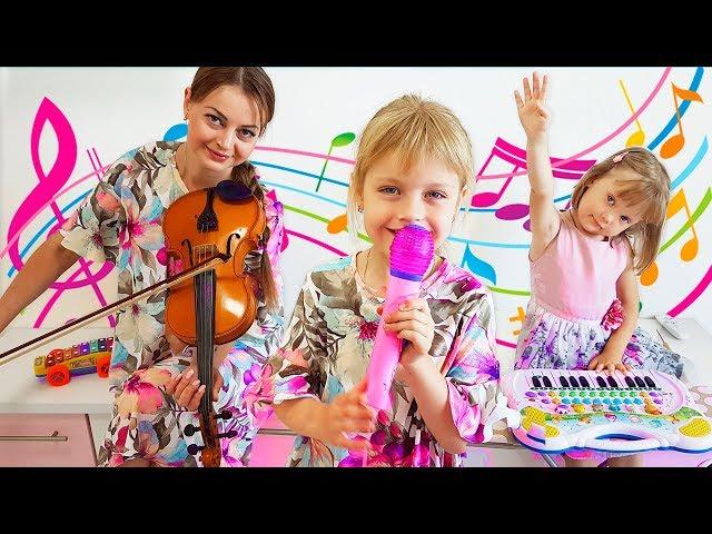 Merry Margo & Nastya Pretend Play with Musical Instrument Toys for Kids & Sing Nursery Rhymes