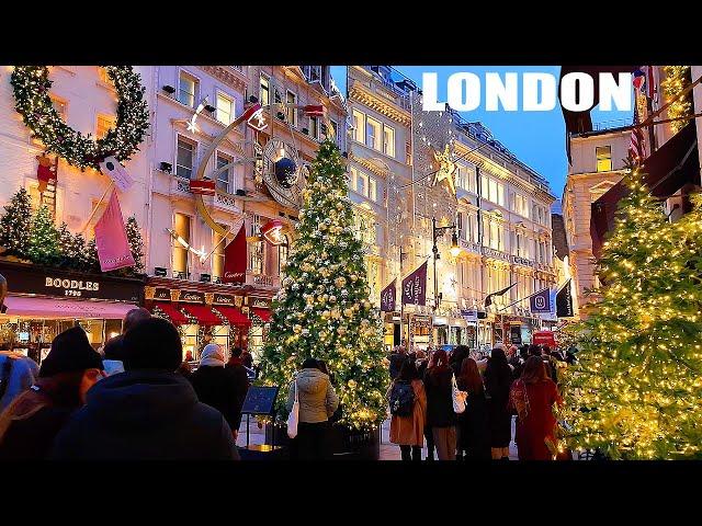 Luxury MAYFAIR Christmas Lights & Decorations 2024 | London's BEST Christmas Display [4K]