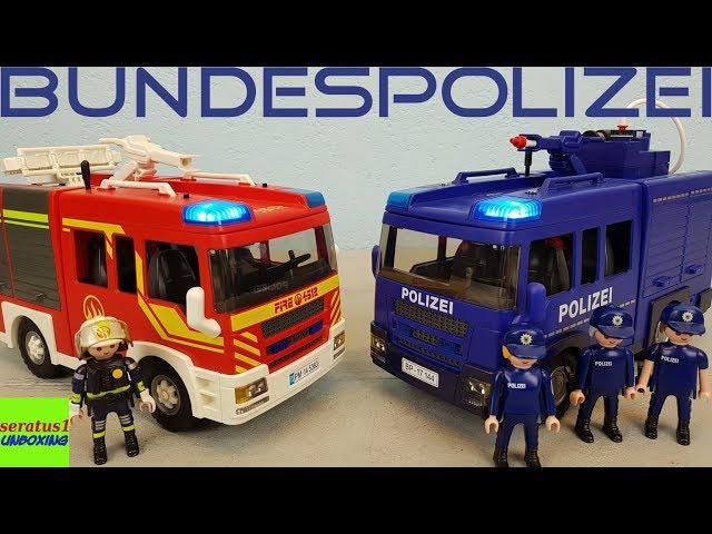 Playmobil Bundespolizei Wasserwerfer Vergleich Feuerwehr Löschfahrzeug seratus1 unboxing