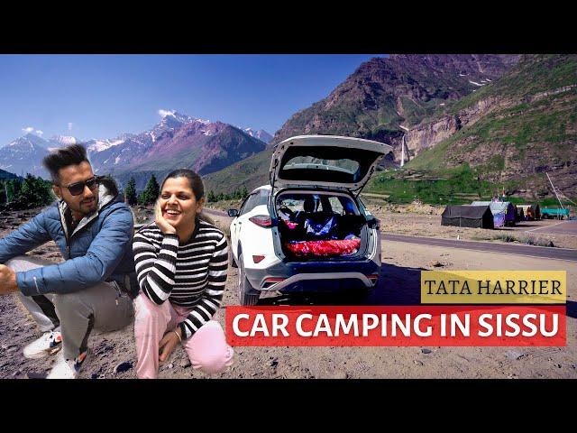 CAR CAMPING IN SISSU - TATA HARRIER⎜SISSU WATERFALL⎜CAMPING SETUP IN INDIA⎜IN HINDI⎜SEEKWITHSAGAR