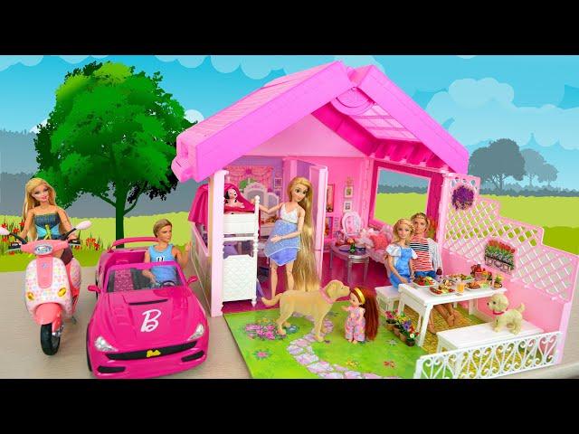 Pink Fold'n Fun House for Dolls, Barbie Convertible R/C Car Puppenhaus Mobil سيارة Voiture Carro