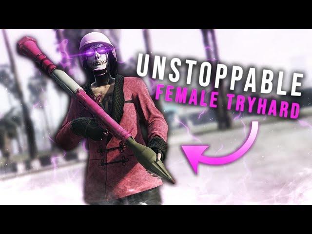 Unstoppable FEMALE TRYHARD Trolls and DEMOLISHES Freemode Lobbies in GTA Online