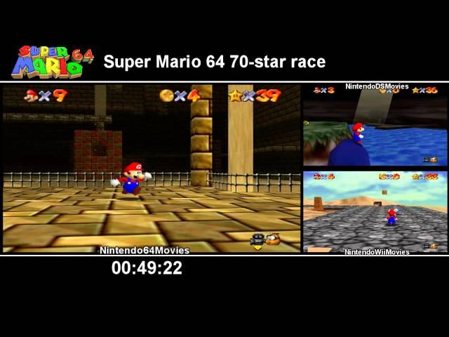 Super Mario 64 70 star speedrun race - Nintendo64Movies