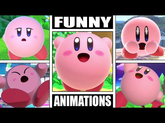 Kirby FUNNY ANIMATIONS in Smash Bros Ultimate (Drowning, Dizzy, Sleeping, Star KO & More)