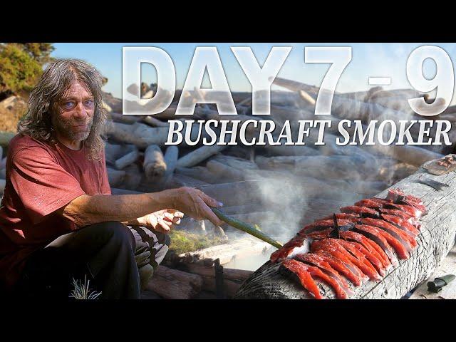 Greg Days 7-9 Bushcraft Driftwood Fish Smoker | 30 Day Survival Challenge: Vancouver Island