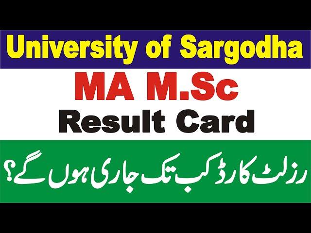 MA M.Sc Result Card 2024 UOS  ||  Result Cards MA M.Sc 2024 UOS