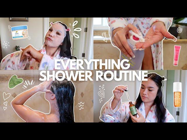 MY EVERYTHING SHOWER ROUTINE 🩷🫧 | hair care, body care, & skincare essentials!