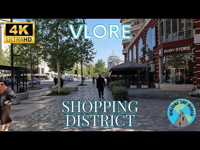 Vlore Shopping District 4k walking tour video Vlore Albania