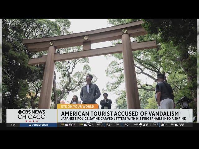 American tourist accused of vandalizing shrine gate in Japan