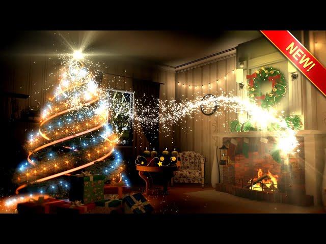 Animated Christmas Card Template - Christmas Fantasy Fireplace