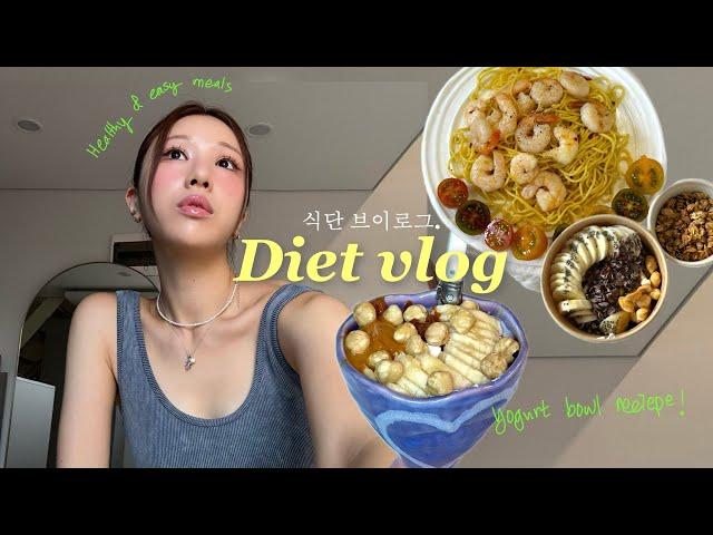 현실적이고 쉬운 다이어트 식단 Vlog  대충 만들어 먹는데 왜 다 맛있는거야... (요즘 빠진 요거트 볼 조합!)