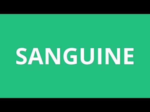 How To Pronounce Sanguine - Pronunciation Academy