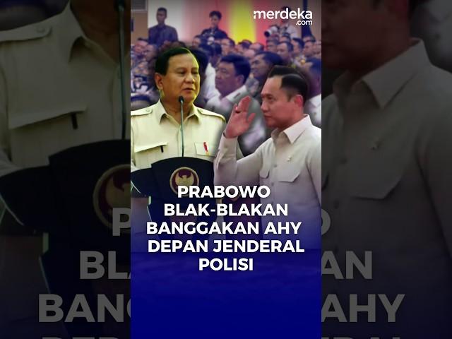 Momen Prabowo Banggakan AHY Peraih Adhi Makayasa Depan Jenderal Polisi #merdekadotcom